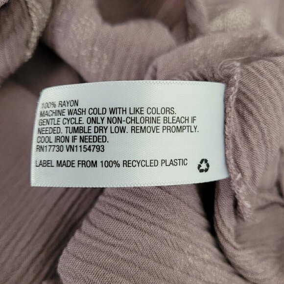 Mossimo Lavender Paisley Flutter-Sleeve Tie Front Top - Picture 7 of 8